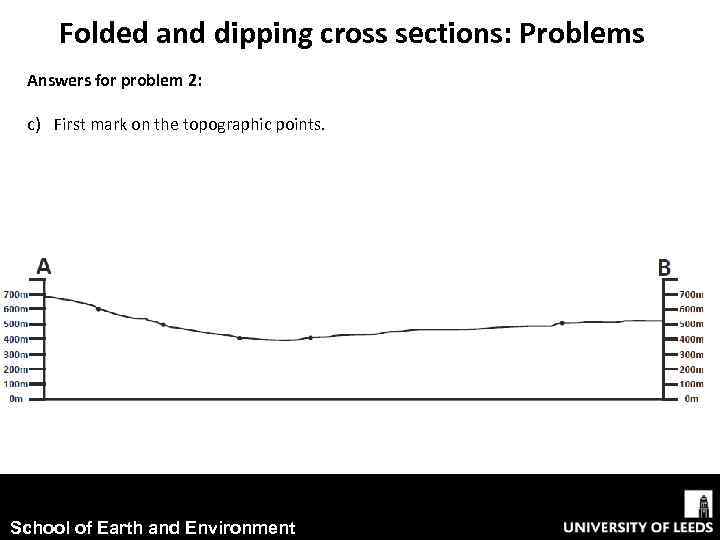 Folded and dipping cross sections: Problems Answers for problem 2: c) First mark on