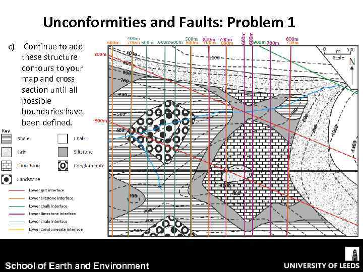 Unconformities and Faults: Problem 1 c) Continue to add these structure contours to your