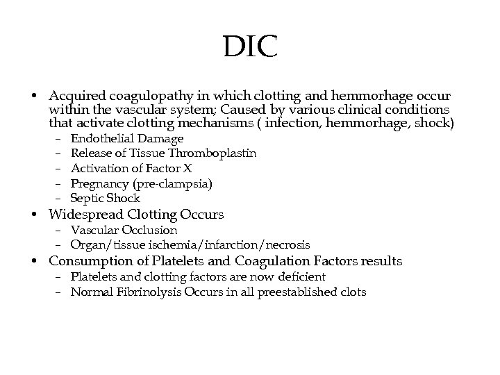 Bleeding and Clotting Hemostasis Normal Hemostasis