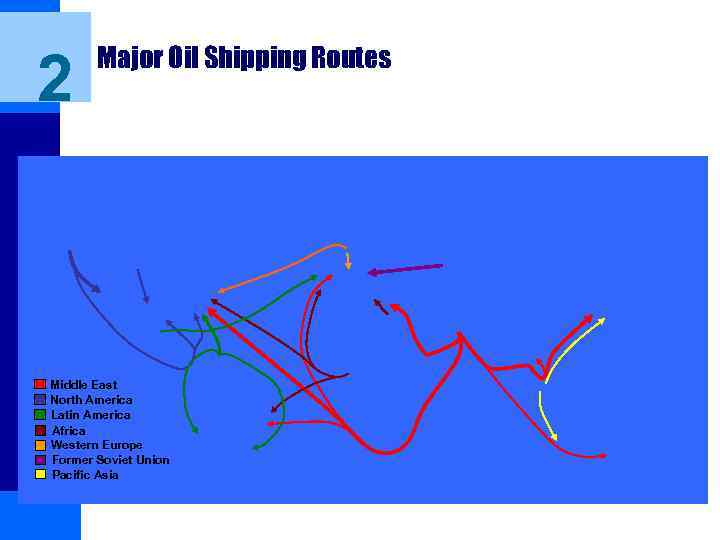 2 Major Oil Shipping Routes Middle East North America Latin America Africa Western Europe