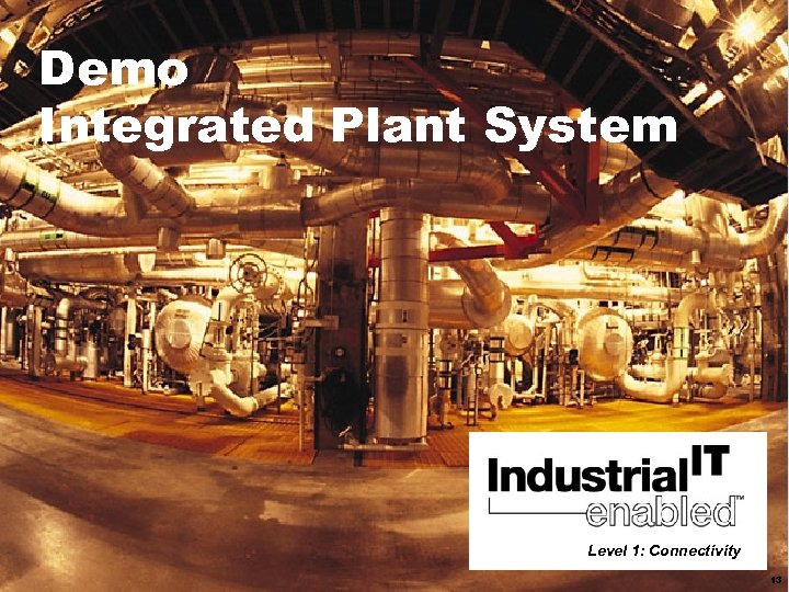 Demo Integrated Plant System Level 1: Connectivity 13 