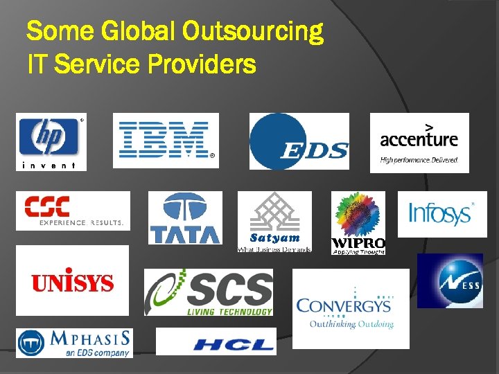 Some Global Outsourcing IT Service Providers 