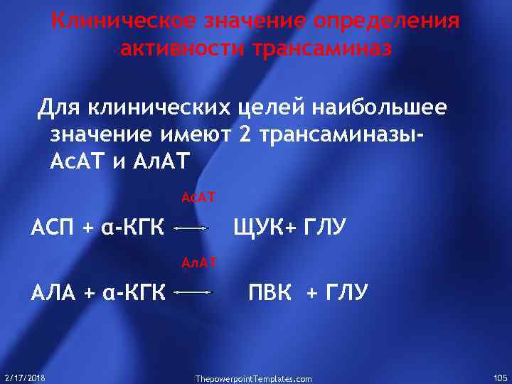 Клиническое значение определения активности трансаминаз Для клинических целей наибольшее значение имеют 2 трансаминазы. Ас.