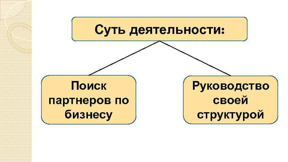 Суть деятельности: Поиск партнеров по бизнесу Руководство своей структурой 