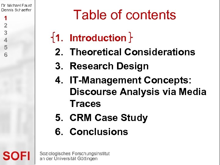 1 2 3 4 5 6 Table of contents 1. 2. 3. 4. Introduction