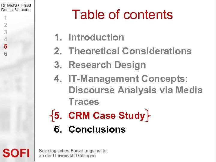 1 2 3 4 5 6 Table of contents 1. 2. 3. 4. Introduction