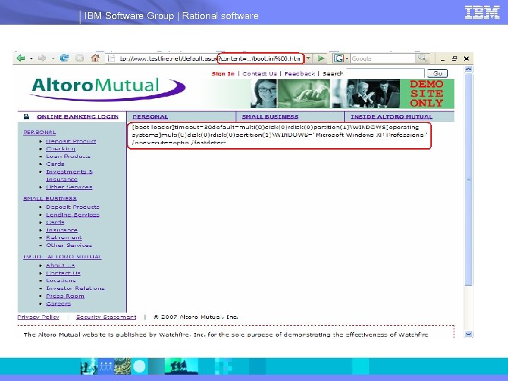 IBM Software Group | Rational software Insecure Direct Object Reference – Example Cont. 