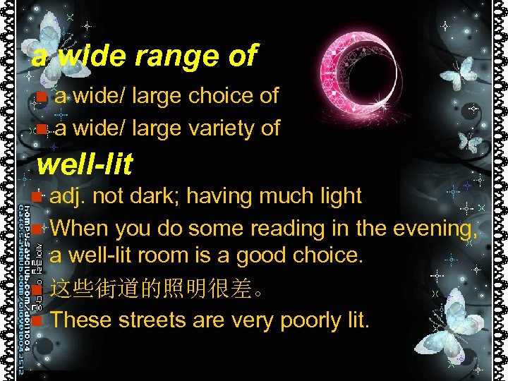 a wide range of a wide/ large choice of n a wide/ large variety