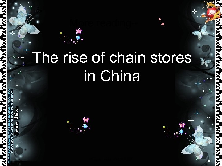 More reading-- The rise of chain stores in China Chapter Four, Oxford S 2