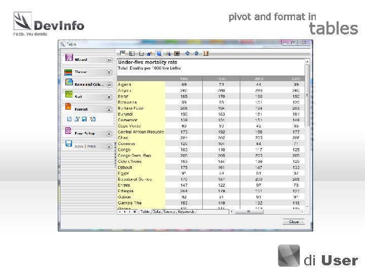 pivot and format in tables di User 