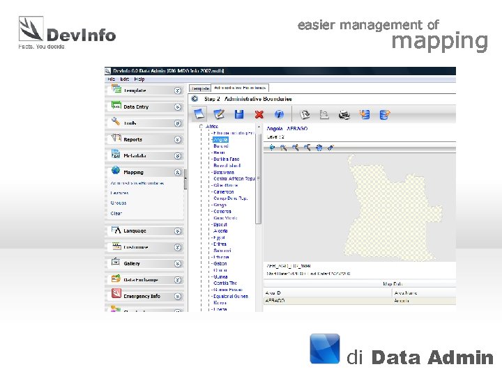 easier management of mapping di Data Admin 