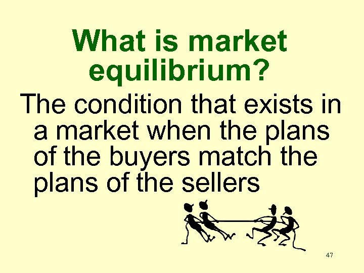 What is market equilibrium? The condition that exists in a market when the plans