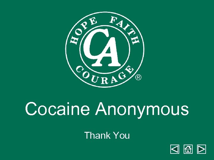 Cocaine Anonymous Thank You 