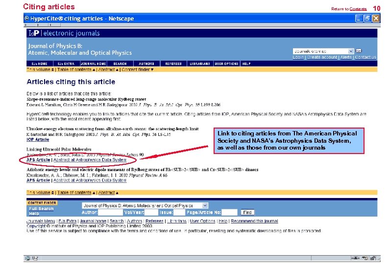 Citing articles Return to Contents Link to citing articles from The American Physical Society