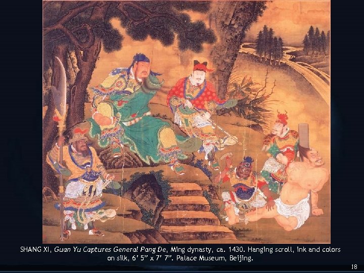 SHANG XI, Guan Yu Captures General Pang De, Ming dynasty, ca. 1430. Hanging scroll,