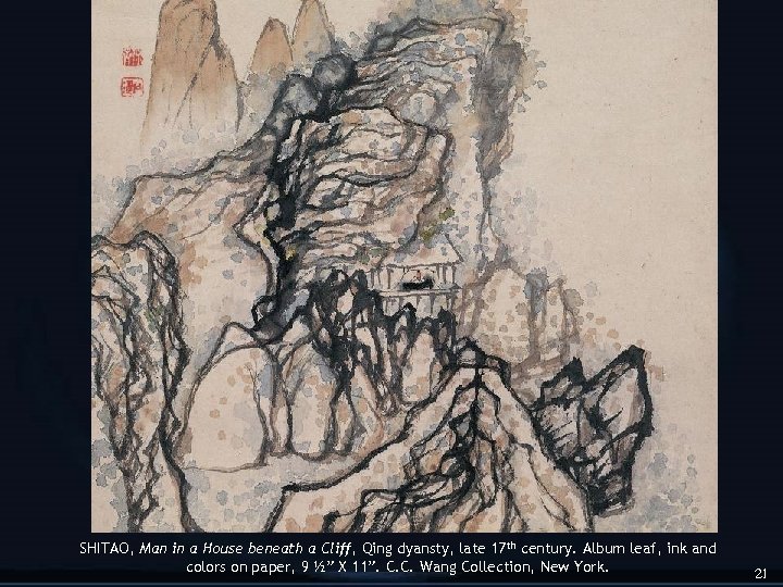 SHITAO, Man in a House beneath a Cliff, Qing dyansty, late 17 th century.