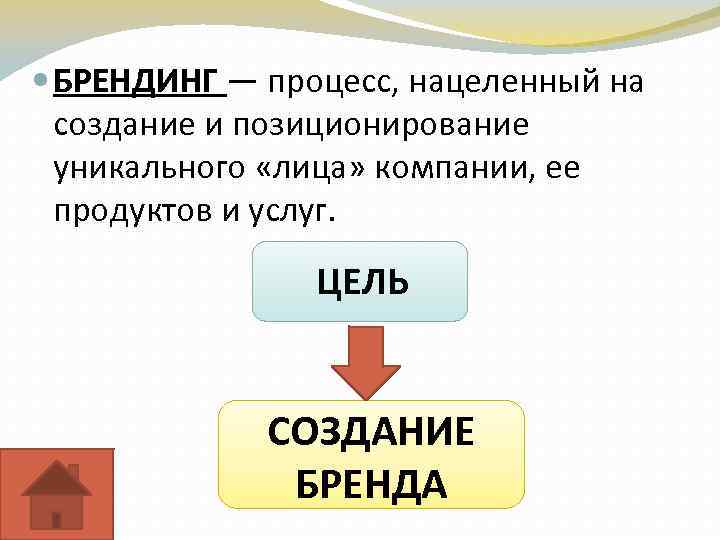  БРЕНДИНГ — процесс, нацеленный на создание и позиционирование уникального «лица» компании, ее продуктов