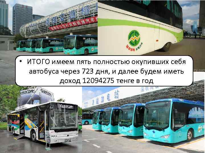  • ИТОГО имеем пять полностью окупивших себя автобуса через 723 дня, и далее