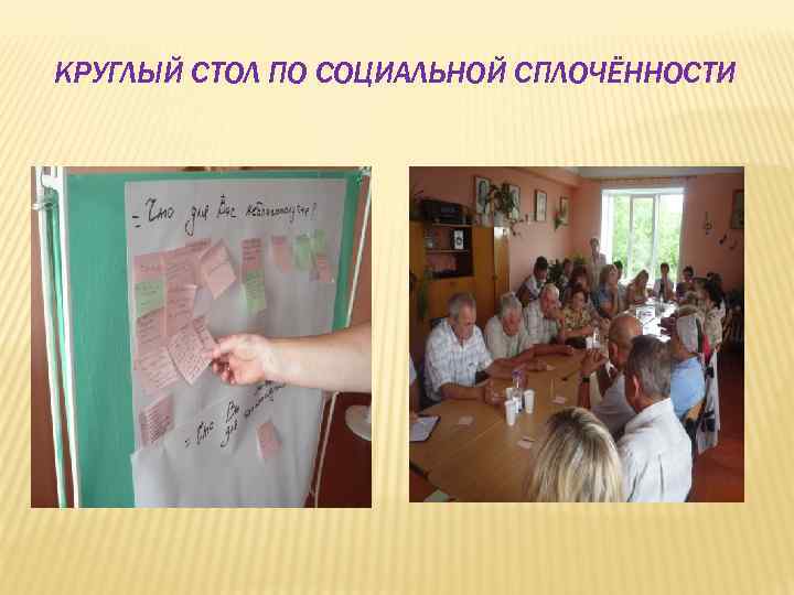 КРУГЛЫЙ СТОЛ ПО СОЦИАЛЬНОЙ СПЛОЧЁННОСТИ 