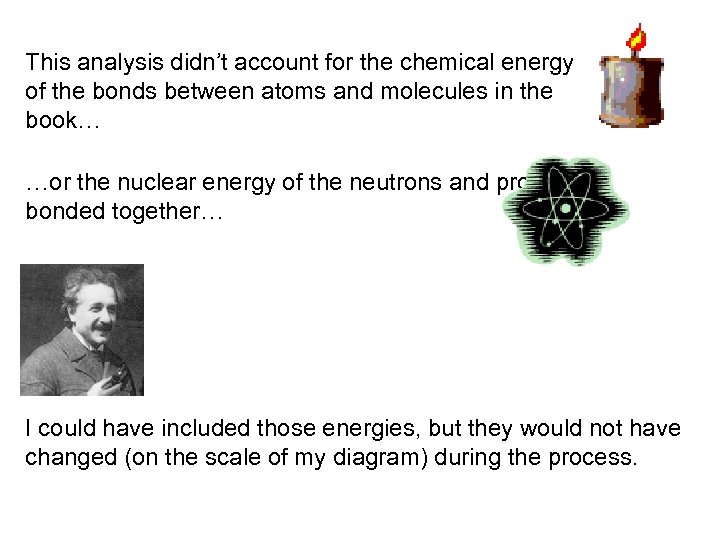 This analysis didn’t account for the chemical energy of the bonds between atoms and
