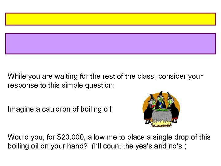 While you are waiting for the rest of the class, consider your response to