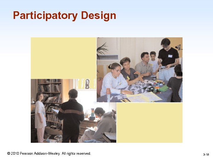 Participatory Design 1 -18 © 2010 Pearson Addison-Wesley. All rights reserved. 3 -18 