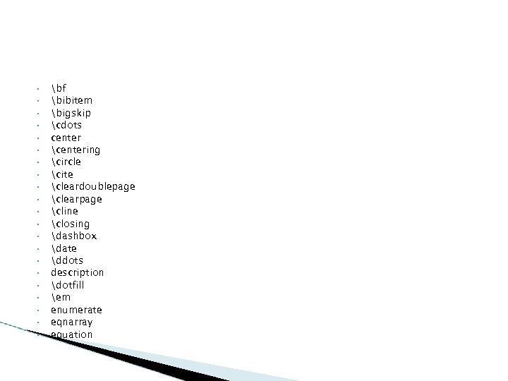  • • • • • • bf bibitem bigskip cdots center centering circle