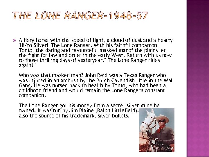  A fiery horse with the speed of light, a cloud of dust and