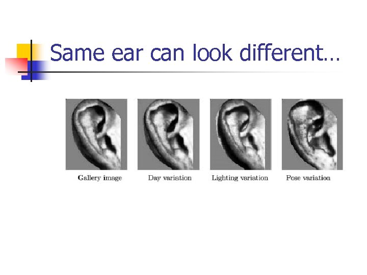 Same ear can look different… 