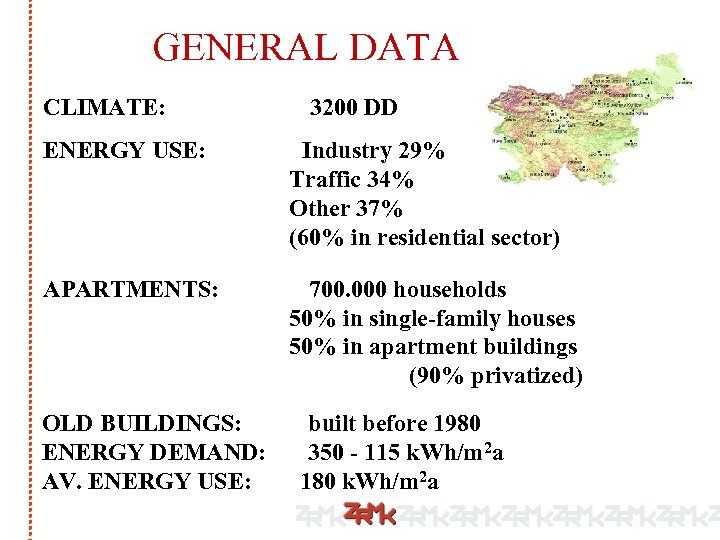 GENERAL DATA CLIMATE: 3200 DD ENERGY USE: Industry 29% Traffic 34% Other 37% (60%