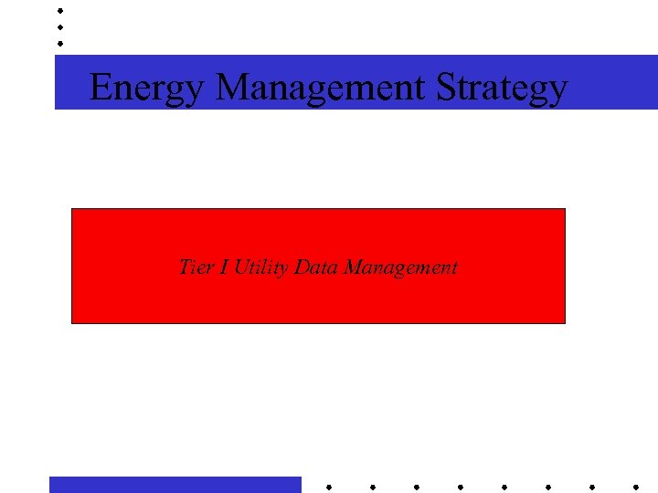 Energy Management Strategy Tier I Utility Data Management 