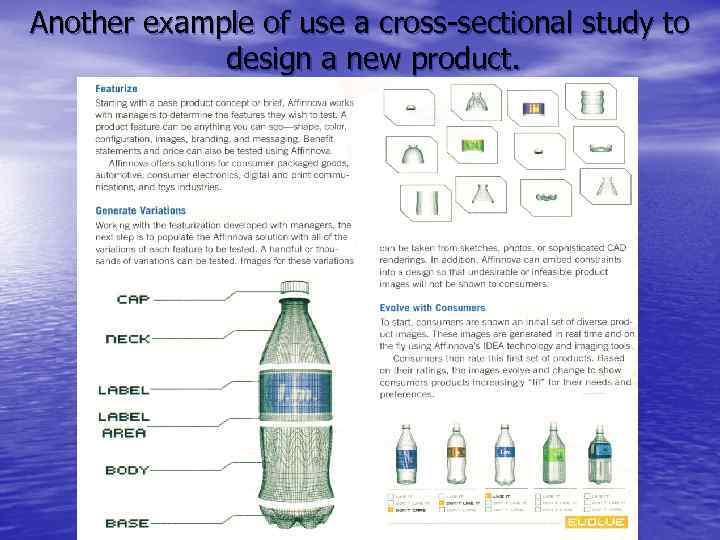 Another example of use a cross-sectional study to design a new product. 