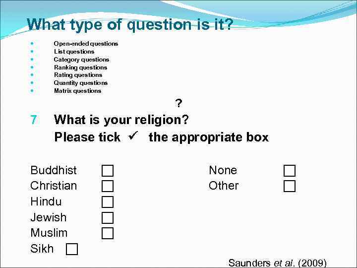 What type of question is it? Open-ended questions List questions Category questions Ranking questions