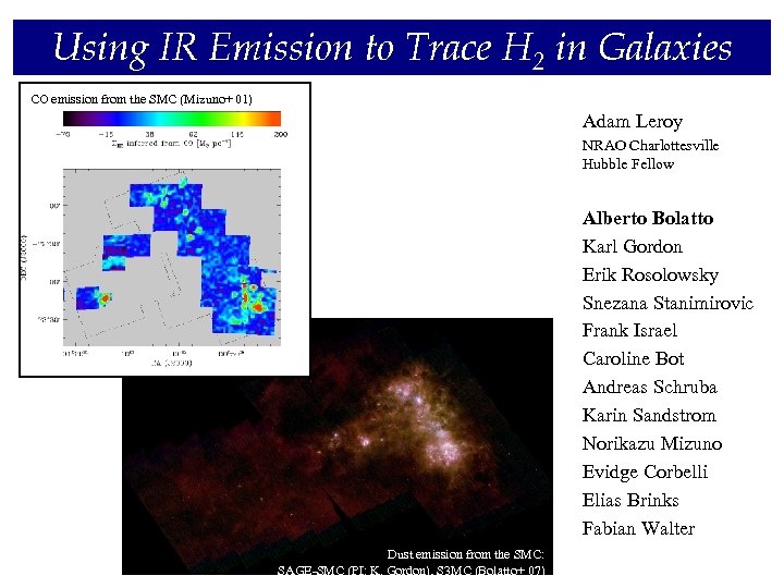 Using IR Emission to Trace H 2 in Galaxies CO emission from the SMC