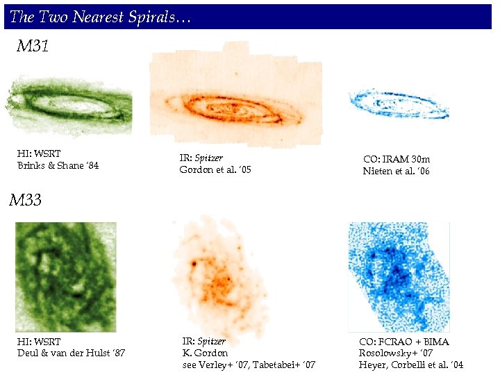 The Two Nearest Spirals… M 31 HI: WSRT Brinks & Shane ‘ 84 IR: