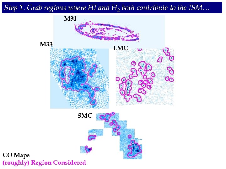 Step 1. Grab regions where HI and H 2 both contribute to the ISM…