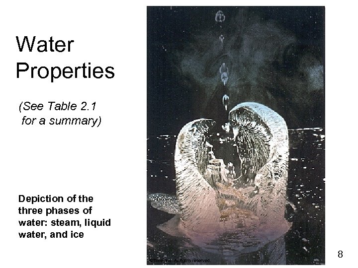 Water Properties (See Table 2. 1 for a summary) Depiction of the three phases