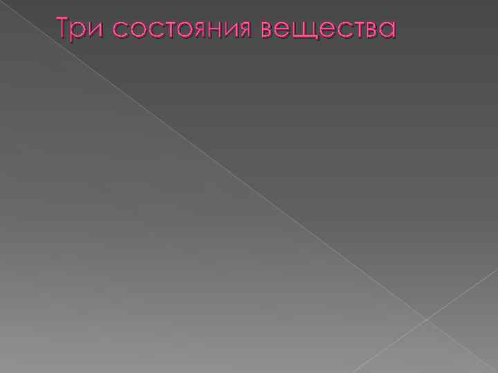 Три состояния вещества 