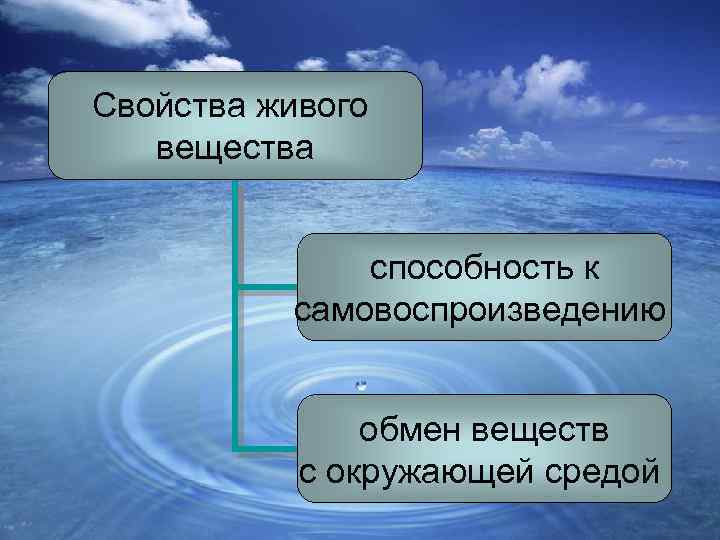 Свойства живого вещества способность к самовоспроизведению обмен веществ с окружающей средой 