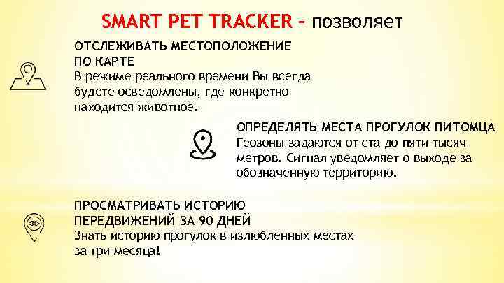 SMART PET TRACKER – позволяет ОТСЛЕЖИВАТЬ МЕСТОПОЛОЖЕНИЕ ПО КАРТЕ В режиме реального времени Вы