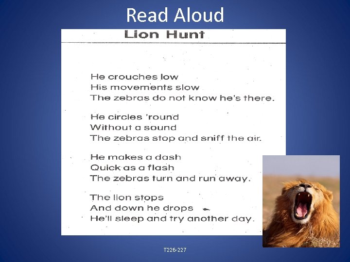 Read Aloud T 226 -227 