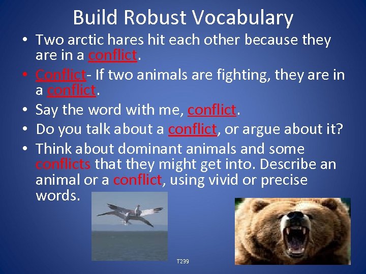 Build Robust Vocabulary • Two arctic hares hit each other because they are in