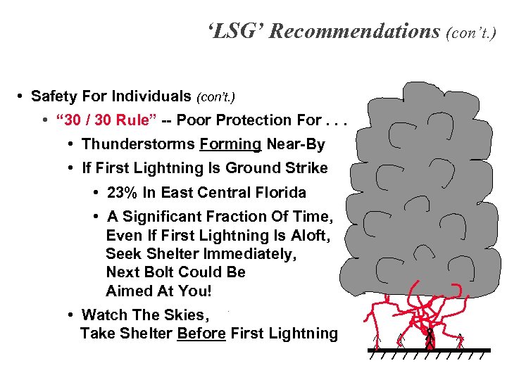 ‘LSG’ Recommendations (con’t. ) • Safety For Individuals (con’t. ) • “ 30 /