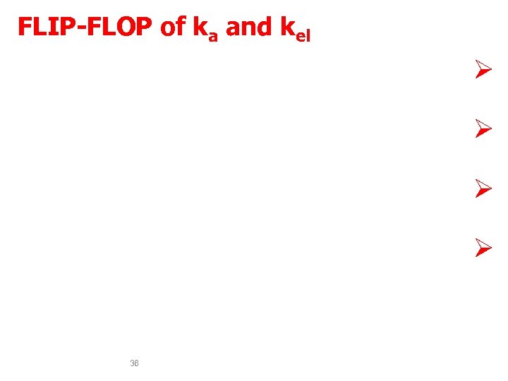 FLIP-FLOP of ka and kel Drugs observed to have flip-flop characteristics Ø are drugs