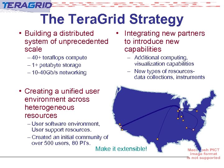 The Tera. Grid Strategy • Building a distributed system of unprecedented scale • Integrating