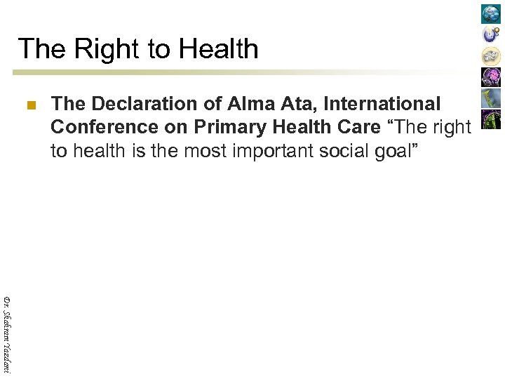 The Right to Health n The Declaration of Alma Ata, International Conference on Primary