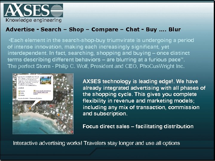 Knowledge engineering Advertise - Search – Shop – Compare – Chat - Buy ….