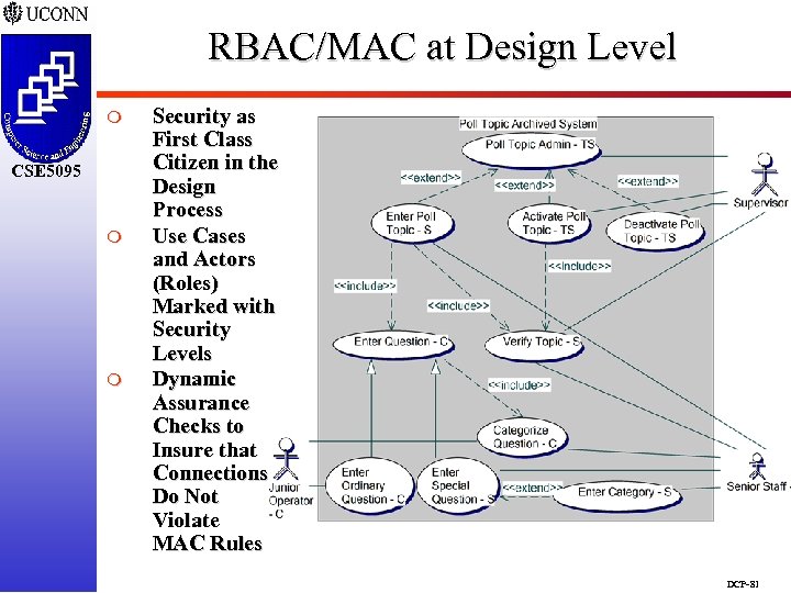 RBAC/MAC at Design Level m CSE 5095 m m Security as First Class Citizen