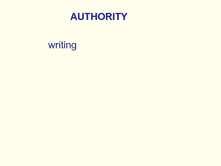 AUTHORITY writing 