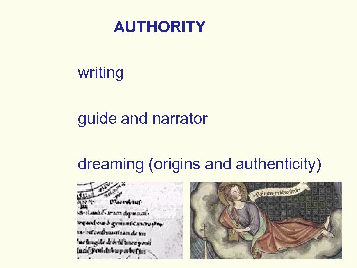 AUTHORITY writing guide and narrator dreaming (origins and authenticity) 